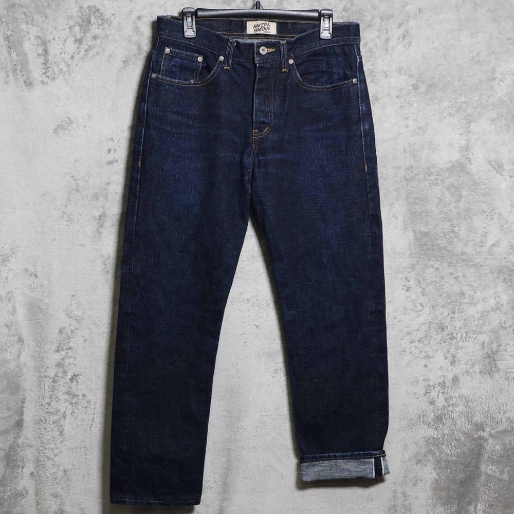 Naked & Famous Jeans Mens 31x29 Blue Elephant 12 Denim Weird Guy Selvedge